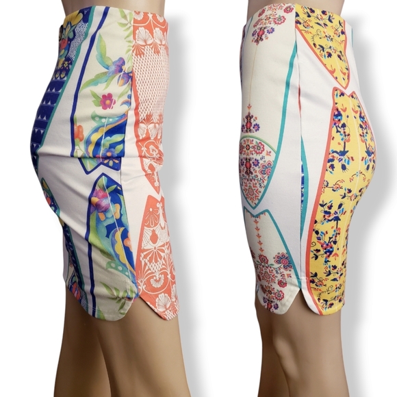 Multicolored Patterned Pencil Skirt by Dress to - Size Small - Picture 4 of 7